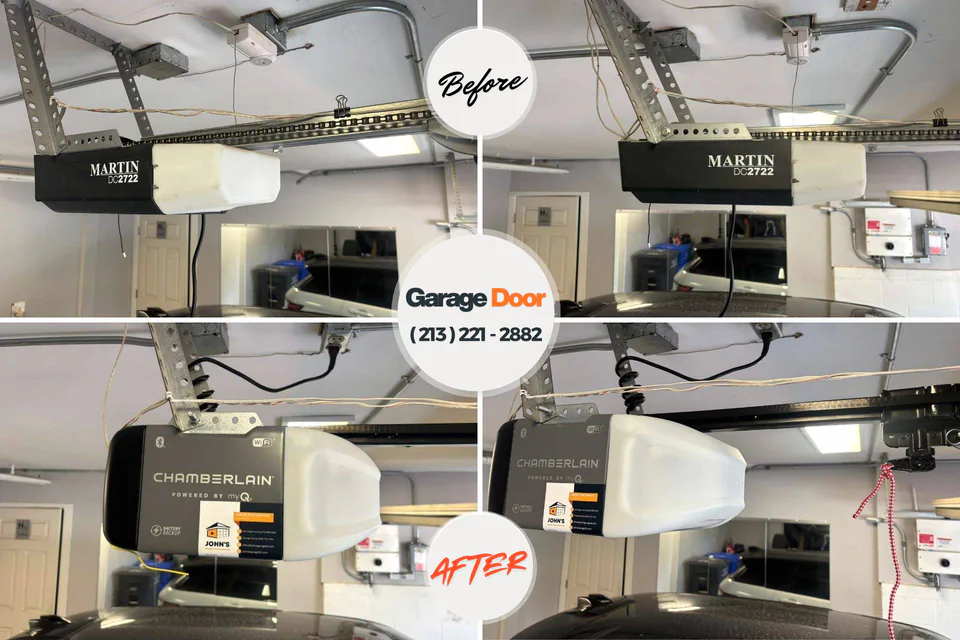 Before and after: garage door repair Cathcart, WA